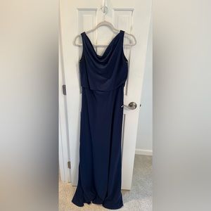 Jenny Yoo Bridesmaid Dress - Style: Madelyn, Fabric: Crepe de Chine; Color: Navy